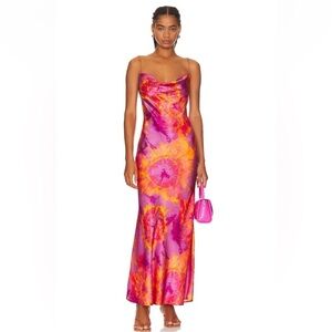 Ronny Kobo Collection Capri 100% Silk Spaghetti Strap Slip Dress